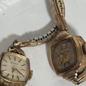 Lot 2 Vintage Bulova Womens Watches Engraved Mechanical 1939 1979